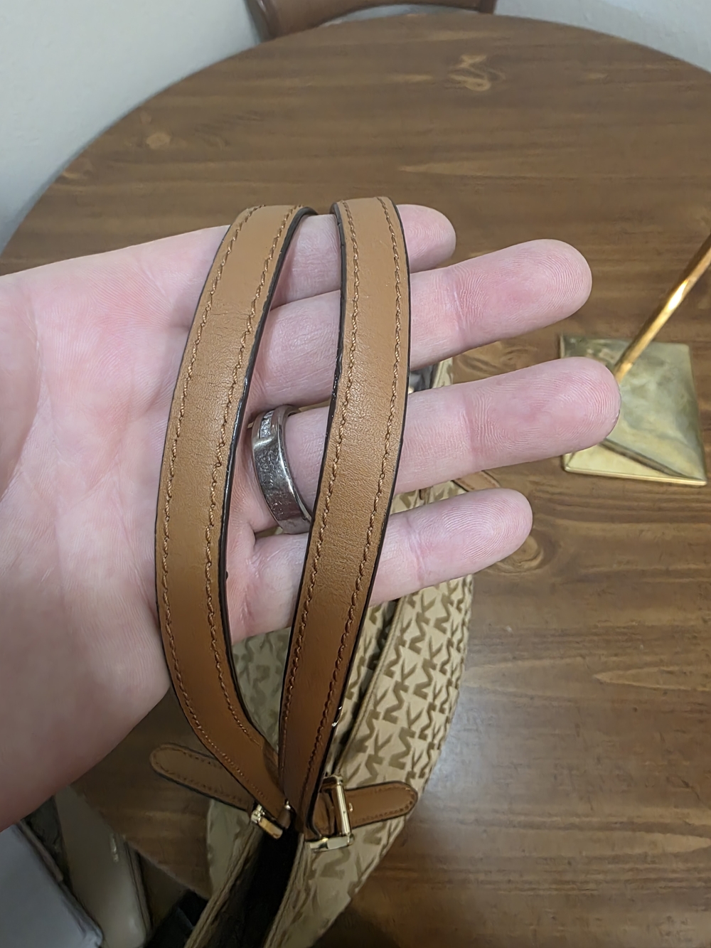 Michael Kors Beige/Tan MK Monogram Tote - Picture 6 of 12